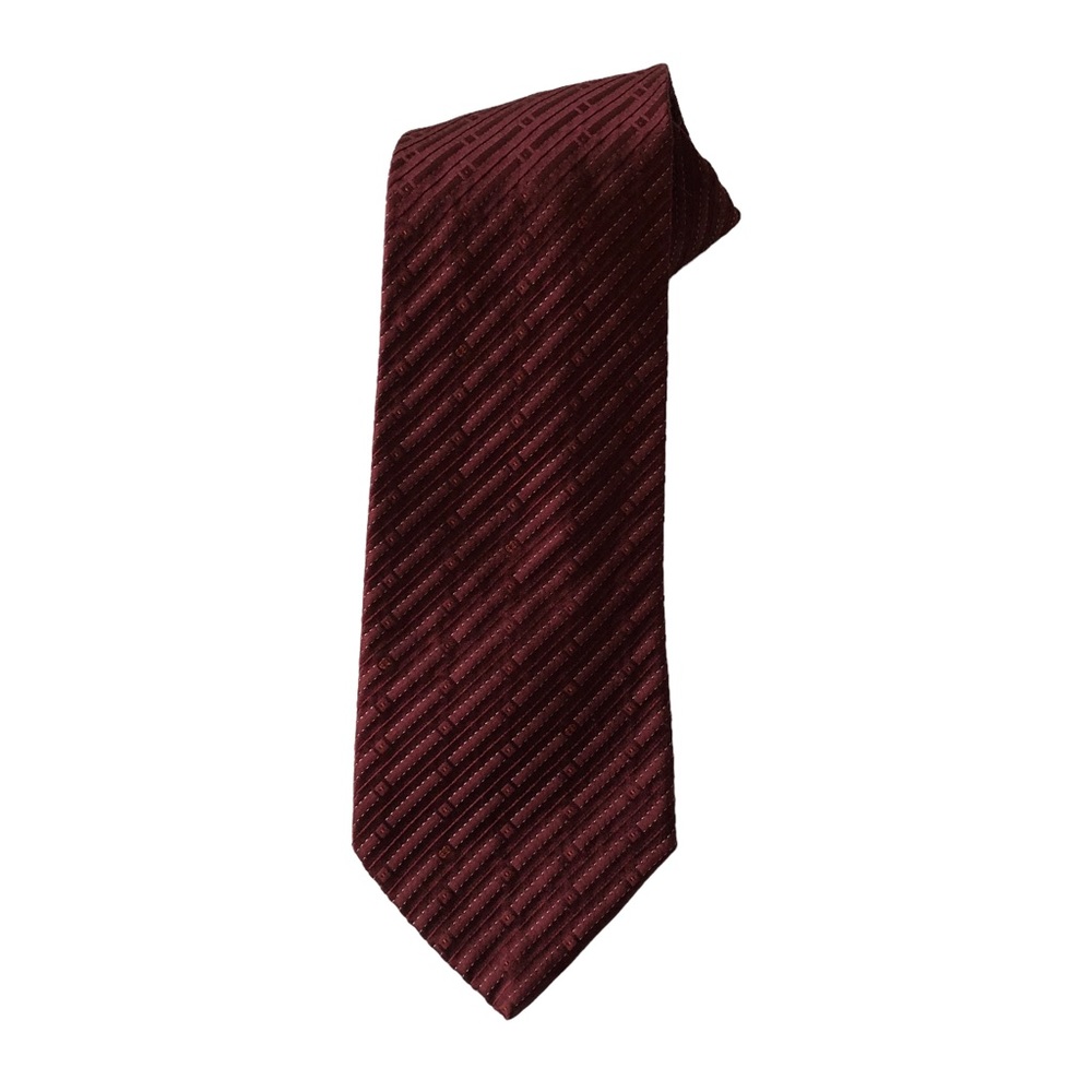 Escada Maroon On Maroon Silk Tie